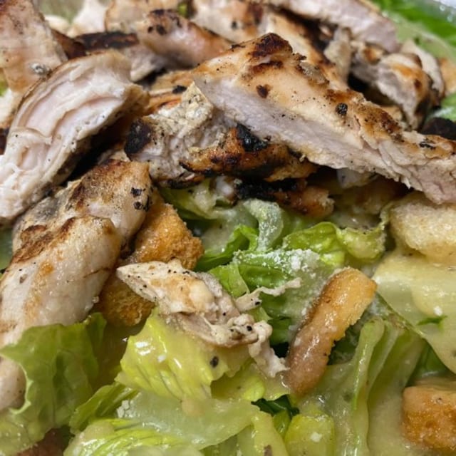 H/T GRILLED CHICKEN CAESAR SALAD.